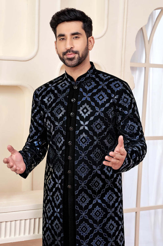 Black Indo-Western Outfit With Striking Mirror Work