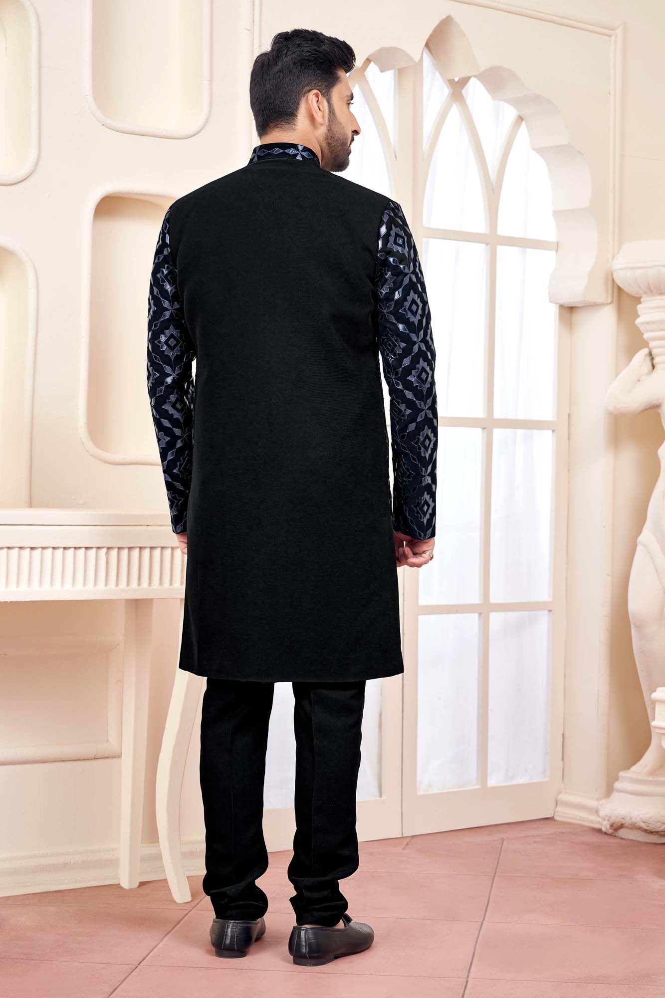 Black Indo-Western Outfit With Striking Mirror Work