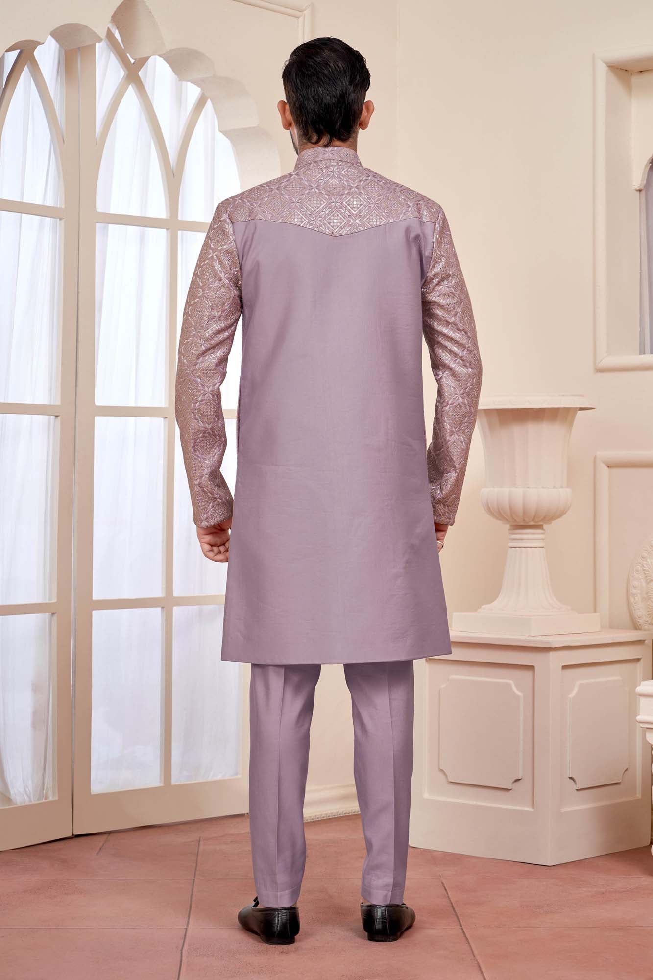 Purple Indo-Western Outfit With Exquisite Embroidery