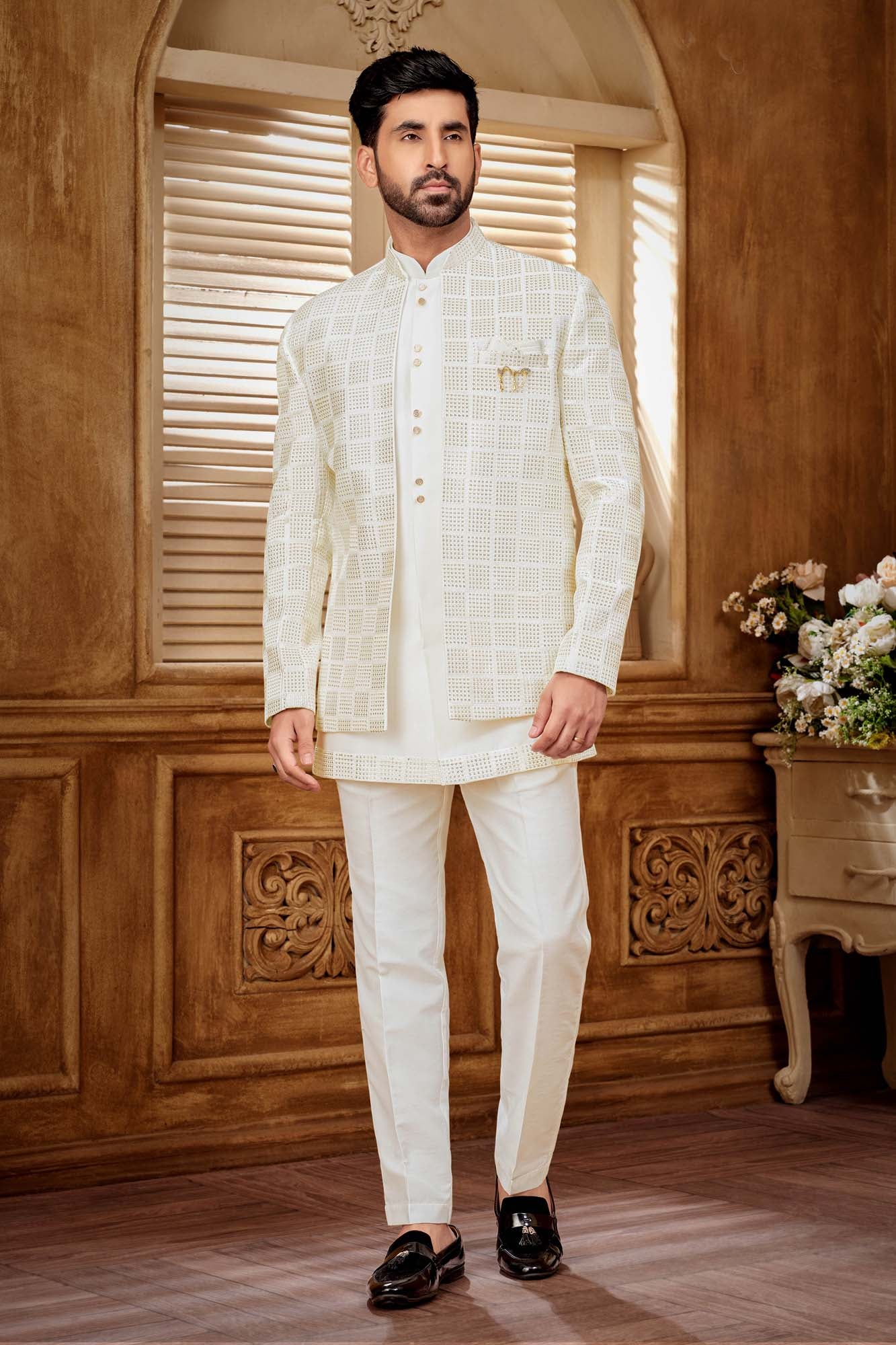 White Jodhpuri Suit for Men | Wedding & Reception Wear Ethnic Mela India White Jodhpuri Suit for Men | Wedding & Reception Wear Ethnic Mela India