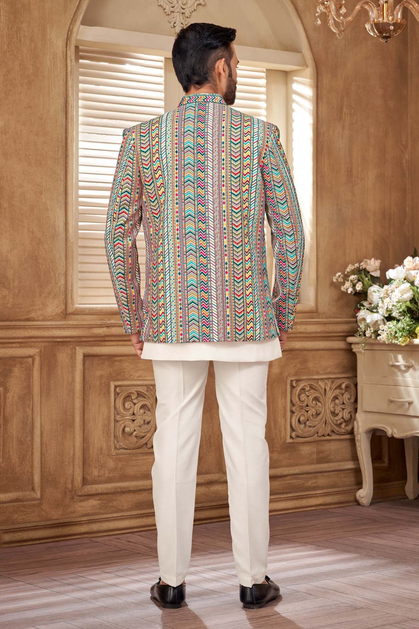 Multi Coloured Jodhpuri Set