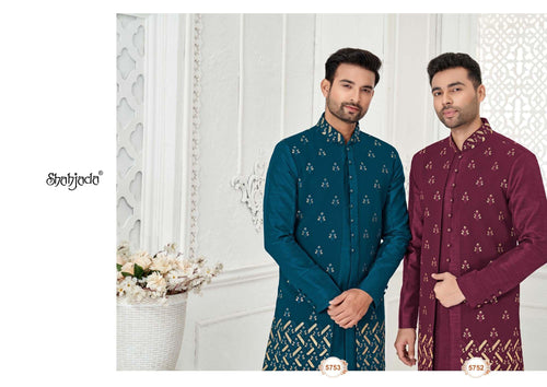 Art Silk Indo Western with Pants for Men