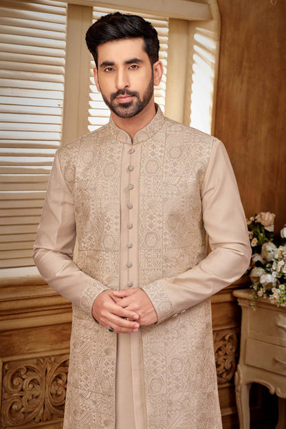Men's Ethnic Indo-Western Kurta Set With Embroidery – Perfect For Festive Occasions