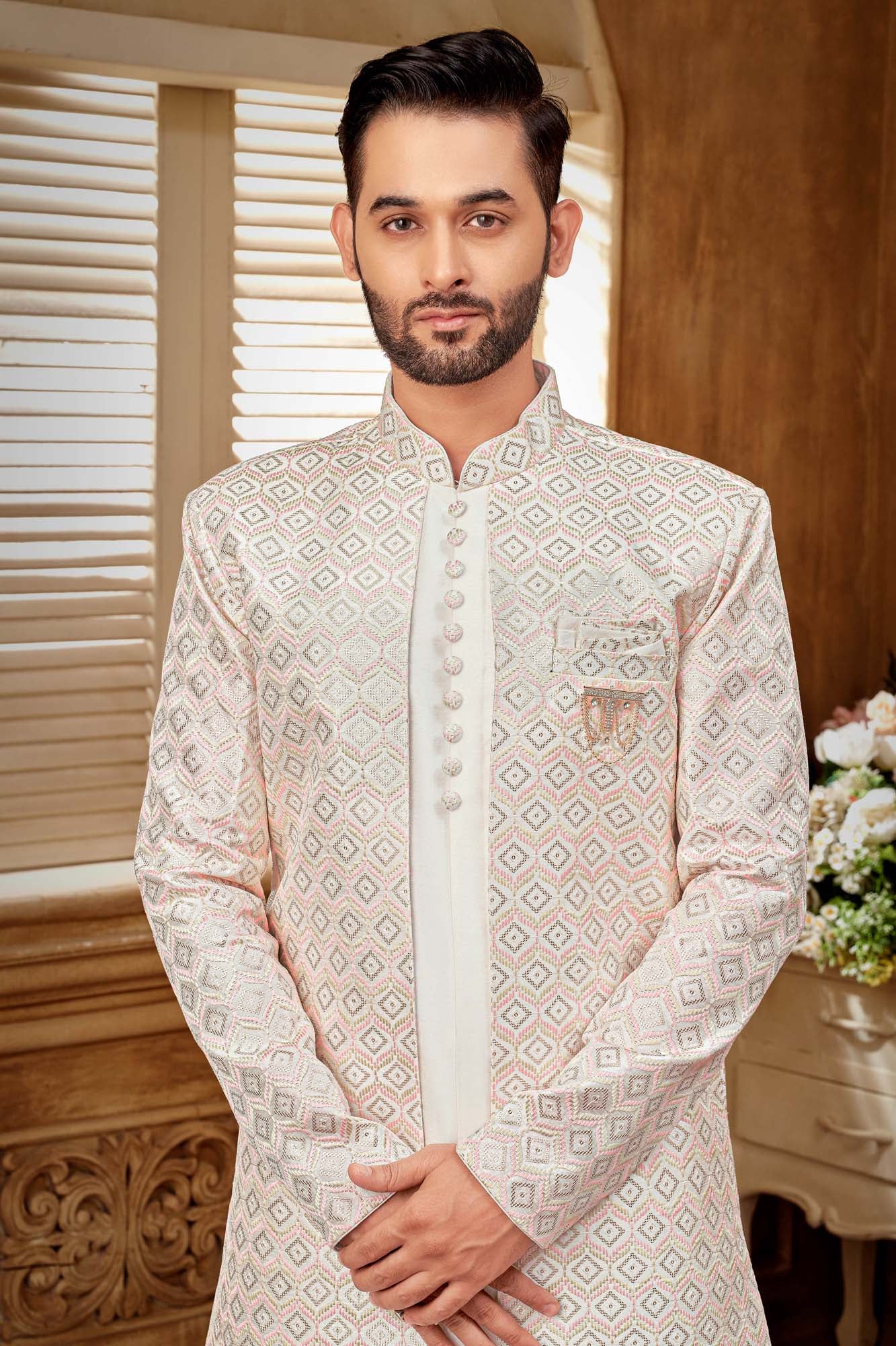 Unique Embriodery Indo-Western Set For Men