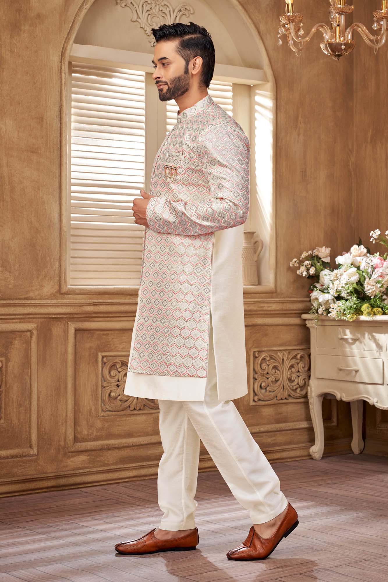 Unique Embriodery Indo-Western Set For Men