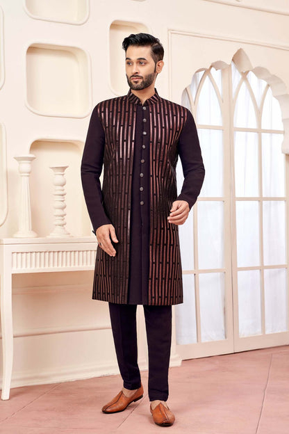 Black Indo-Western Outfit With Sleek Red Accents