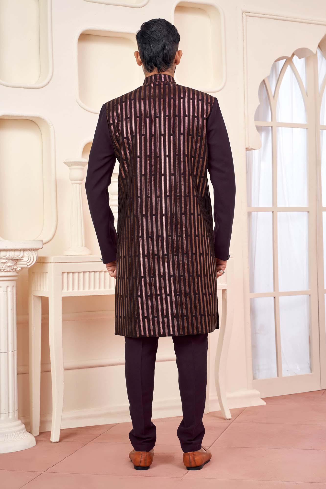 Black Indo-Western Outfit With Sleek Red Accents