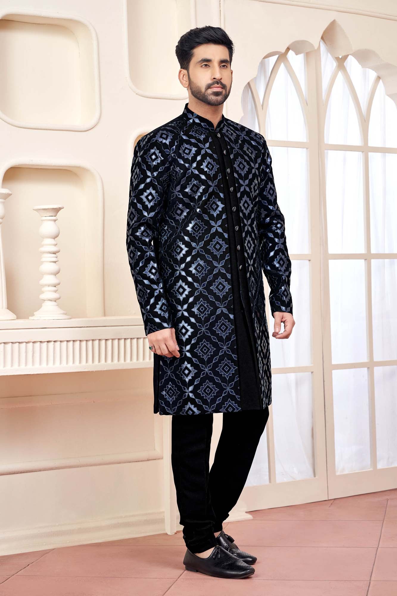 Black Indo-Western Outfit With Striking  Mirror Work