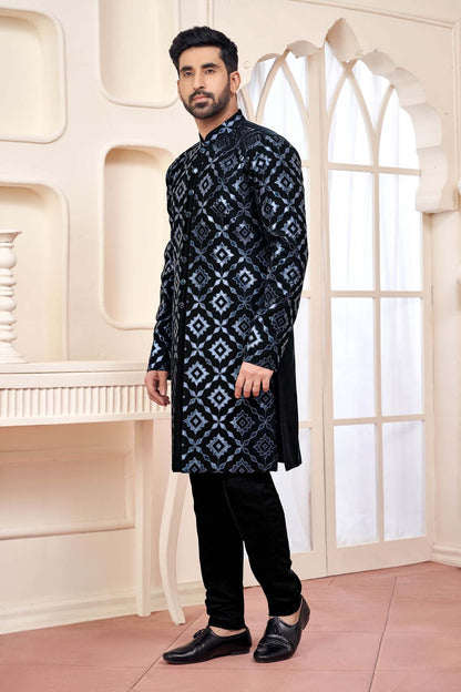 Black Indo-Western Outfit With Striking  Mirror Work