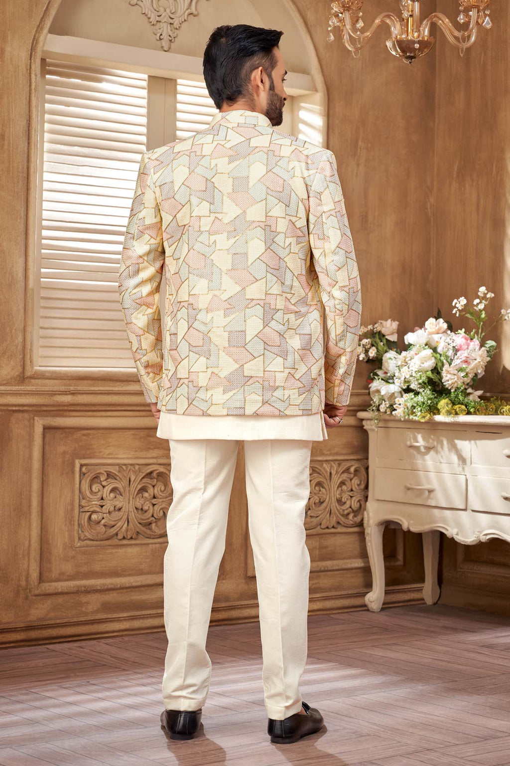 Pastel Jodhpuri Set for Men – Elegant Wedding & Festive Wear