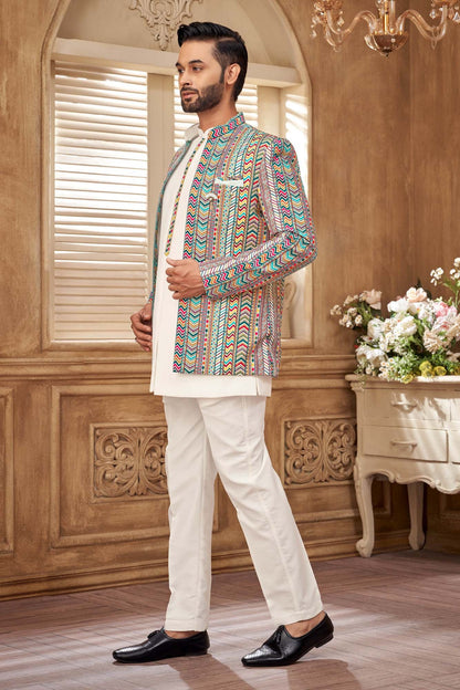 Multi Coloured Jodhpuri Set