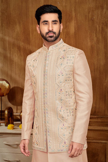 Men's Embroidered Jacket and Indo Western Set