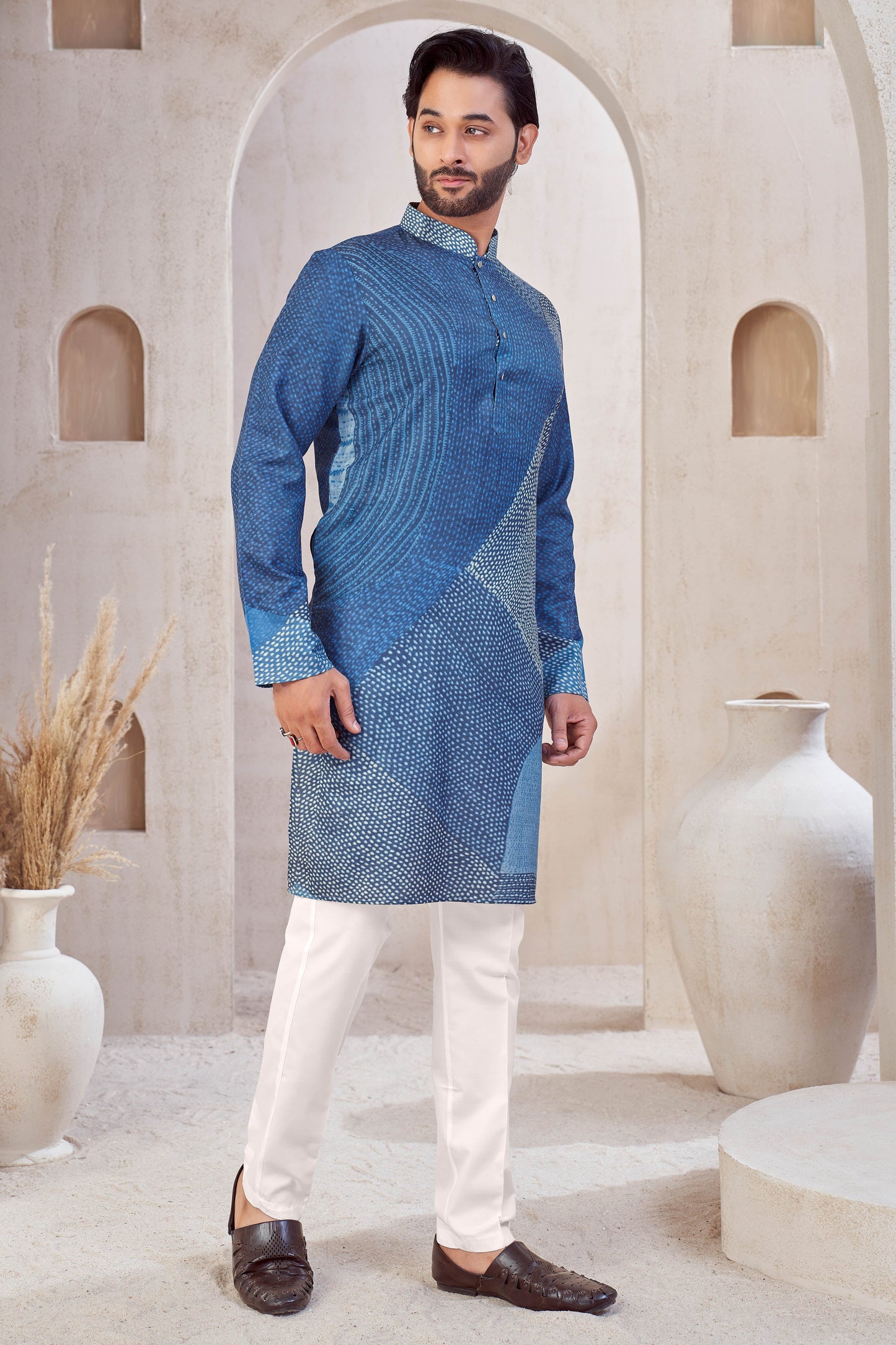 Indigo Abstract kurta