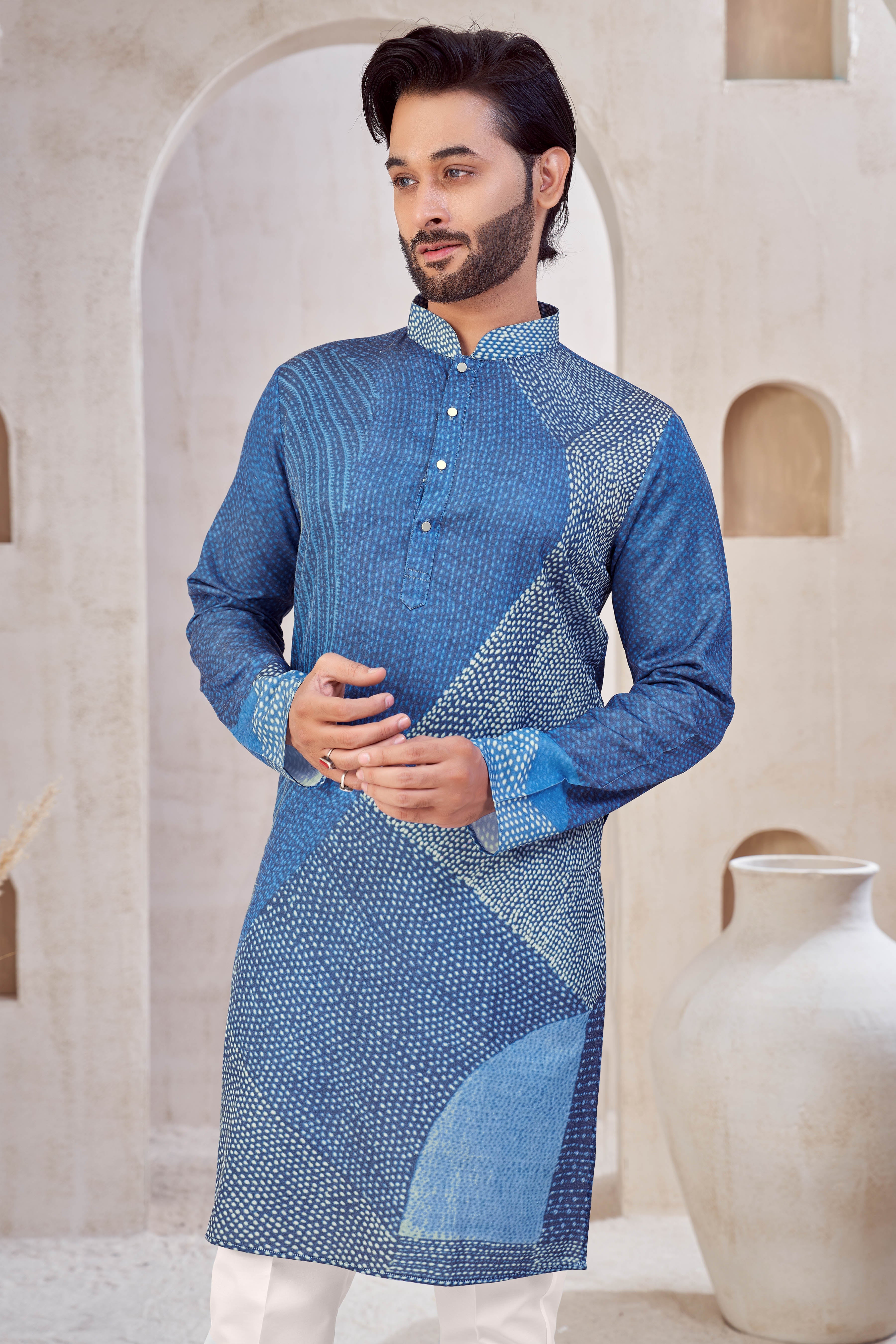 Indigo Abstract kurta