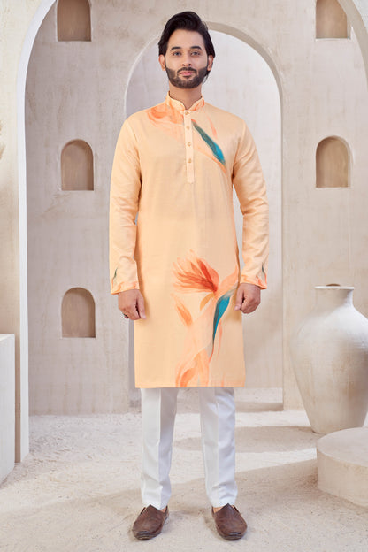 Peach Blossom Aura Kurta
