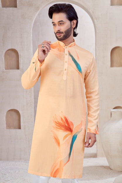 Peach Blossom Aura Kurta