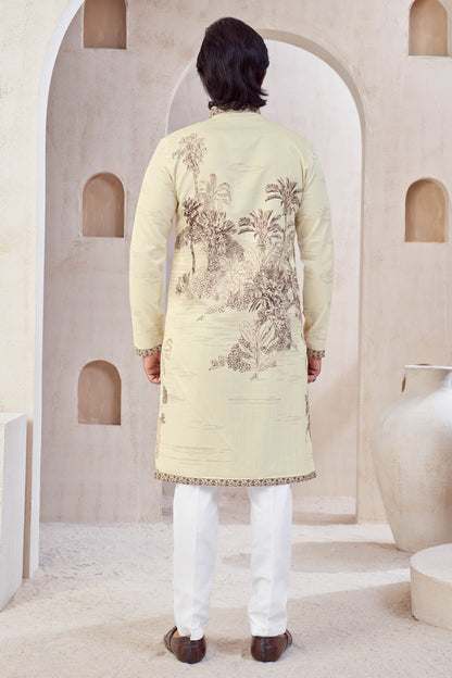 Vintage Meadow Ivory Kurta