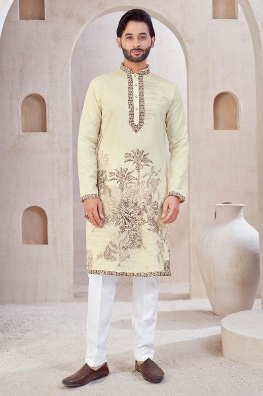 Vintage Meadow Ivory Kurta