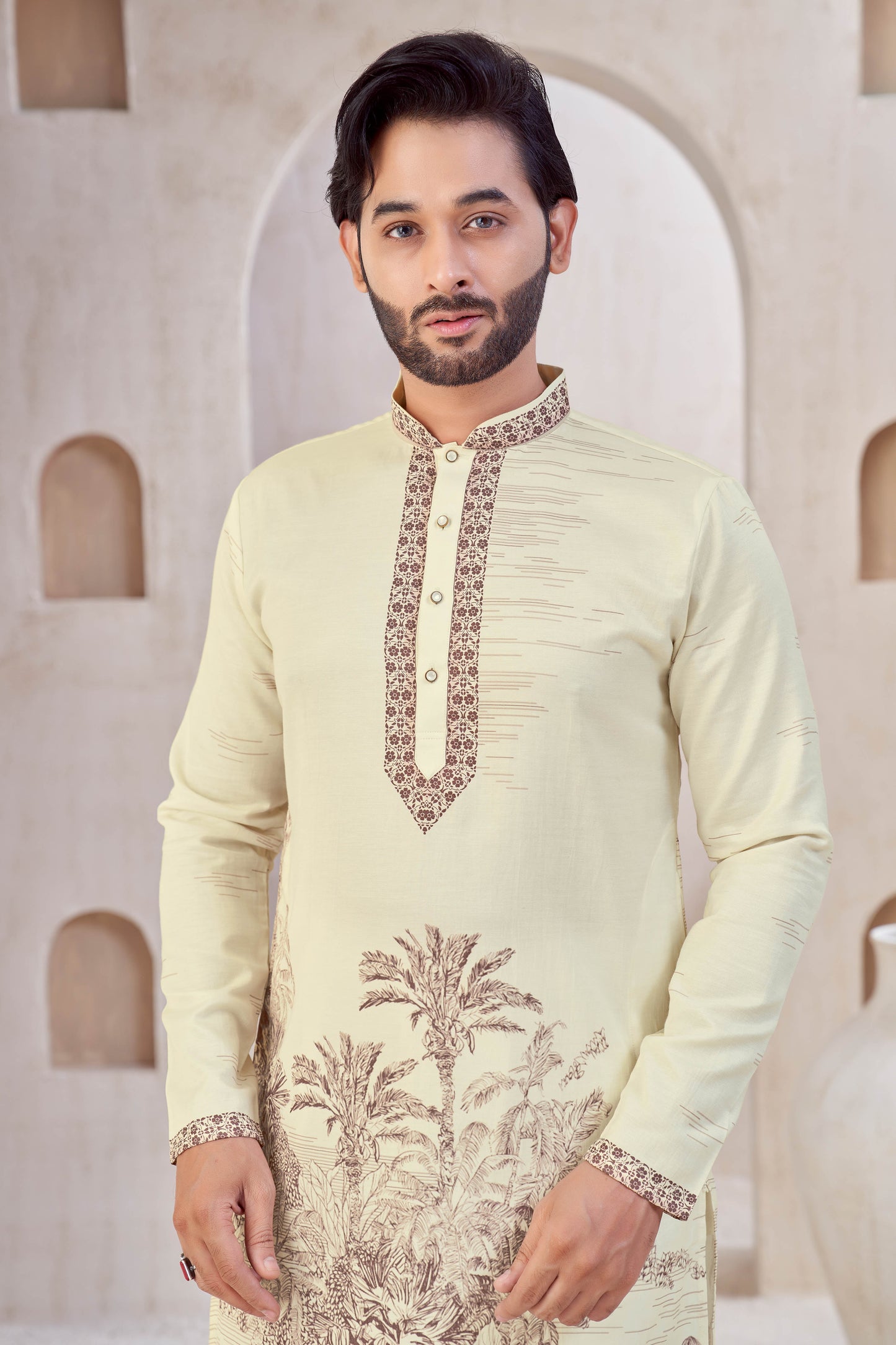 Vintage Meadow Ivory Kurta