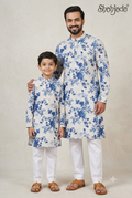 Matching Kurta Set for Dad and Son - Akshaya Tritiya Digital Print