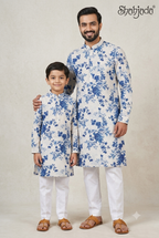Matching Kurta Set for Dad and Son - Akshaya Tritiya Digital Print
