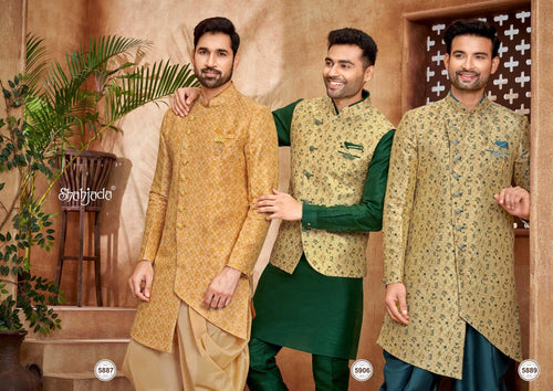 Art Silk Indo Western with Pants for Men