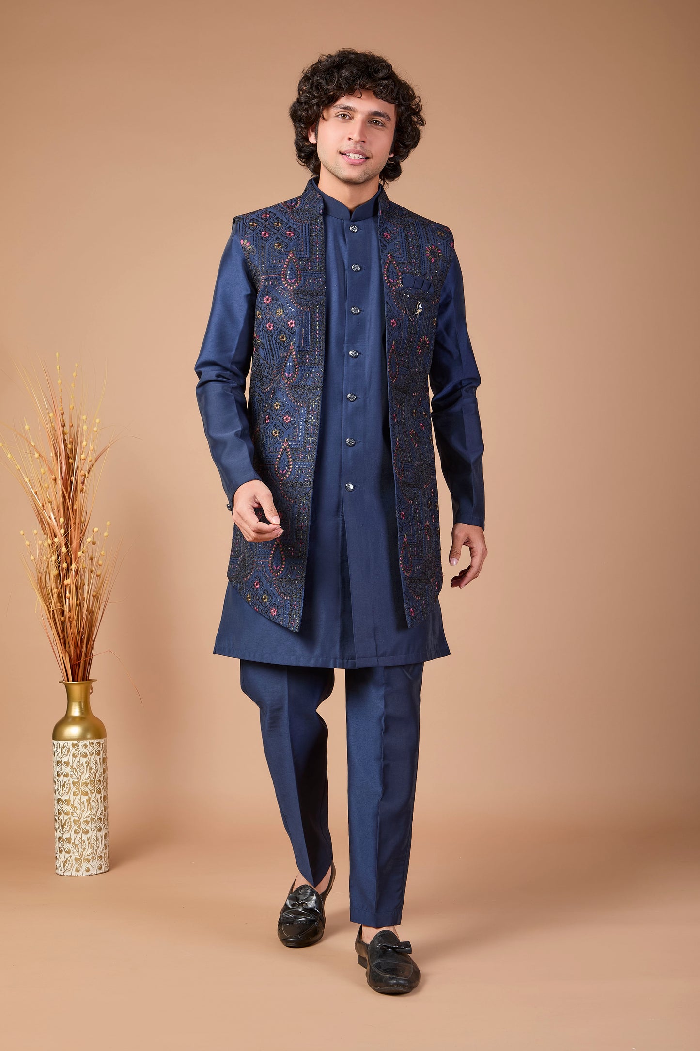 Festive Occasions Navy Men’s Indo-western