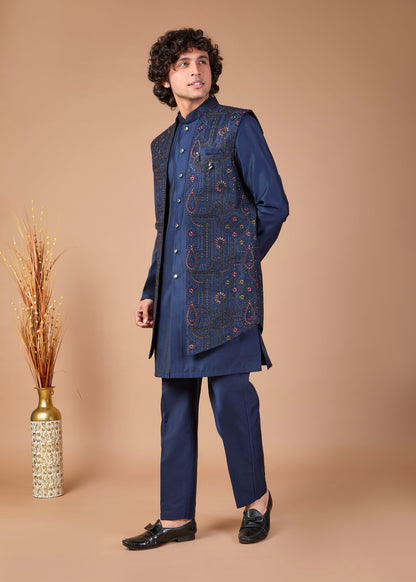 Festive Occasions Navy Men’s Indo-western