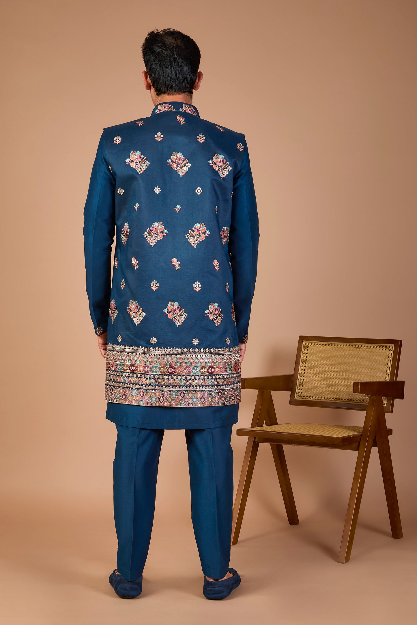 Raw Silk Men's Indo-western with Modern Styling