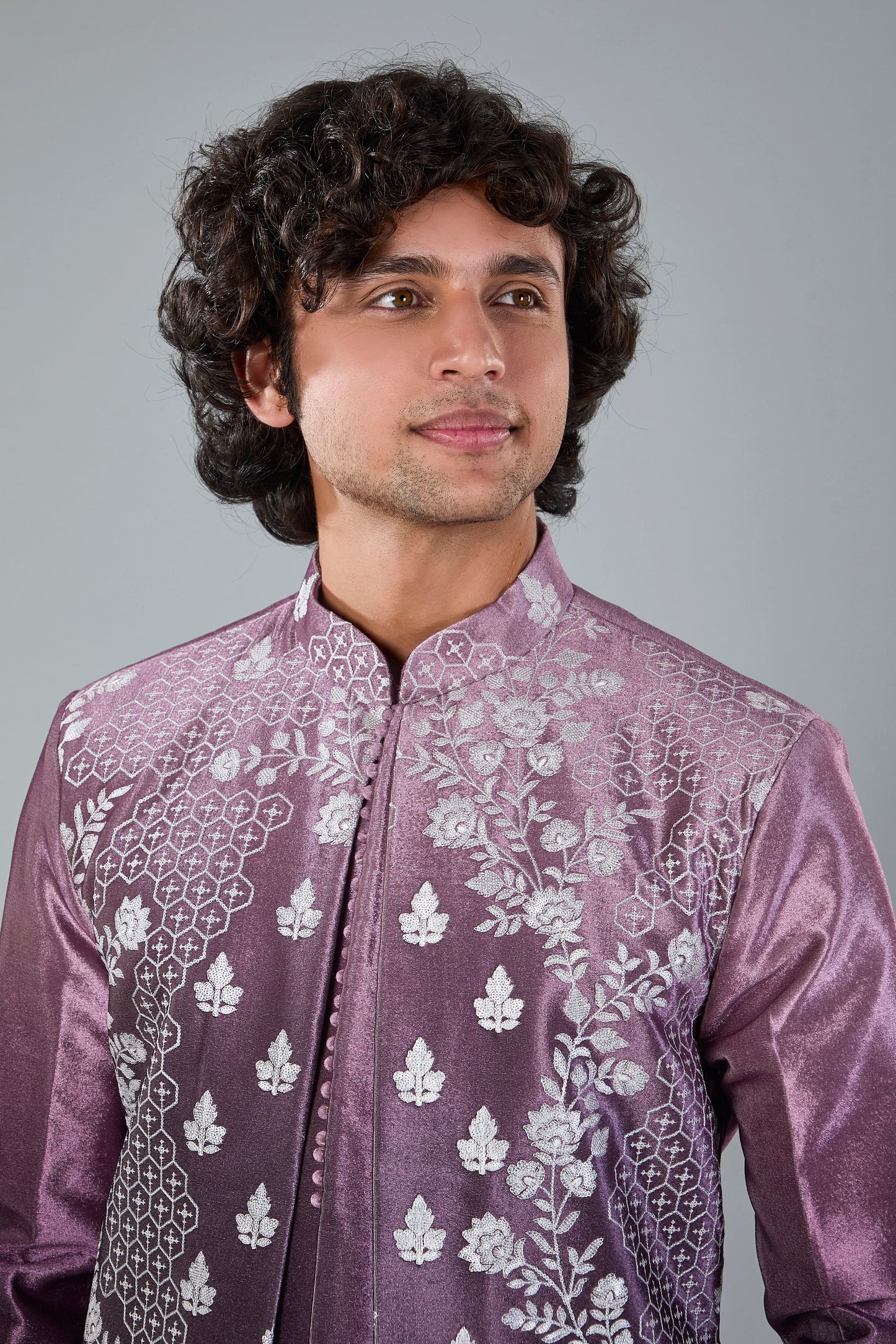 Wedding and Reception Wear Men Indo-western in Silk