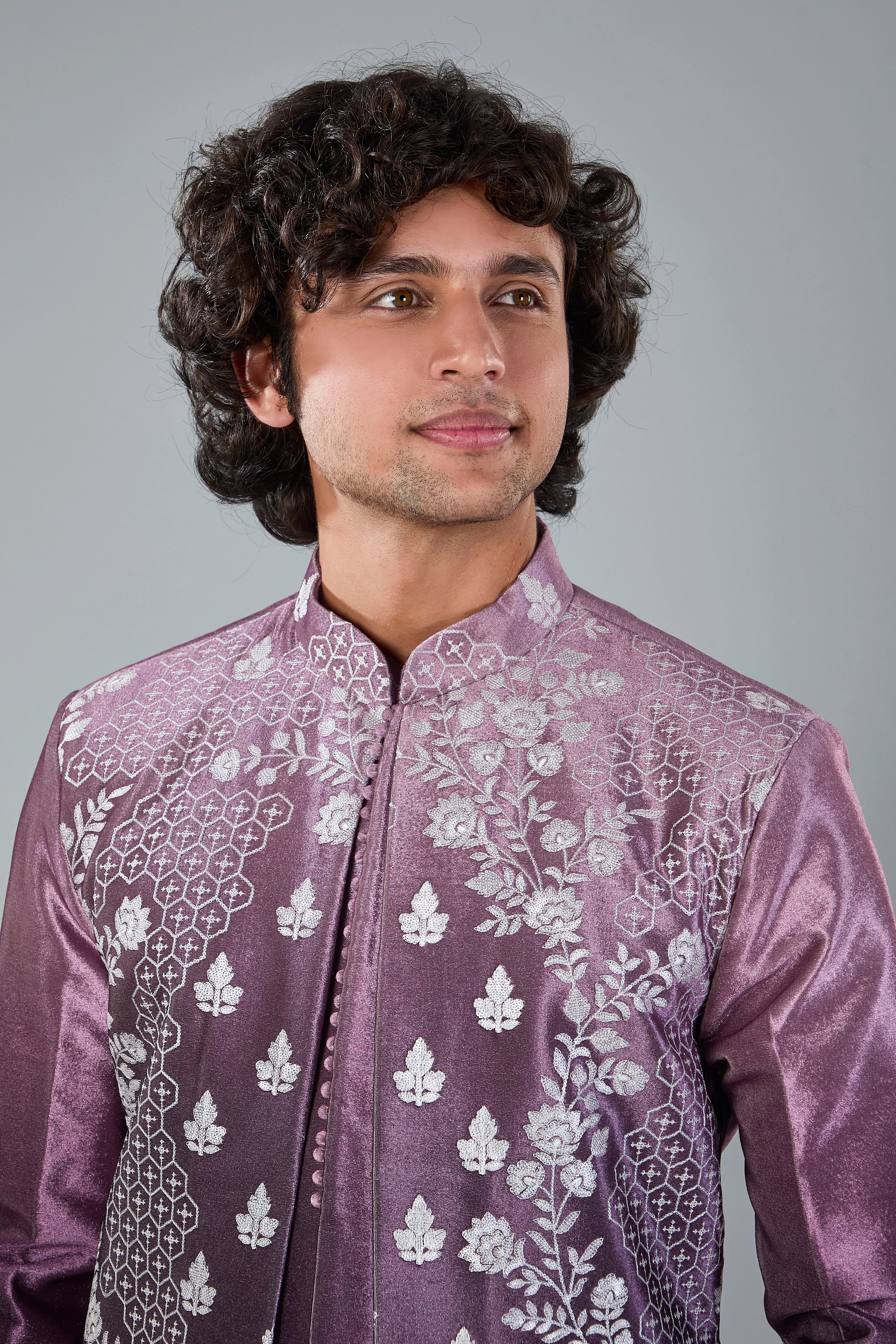 Wedding and Reception Wear Men Indo-western in Silk