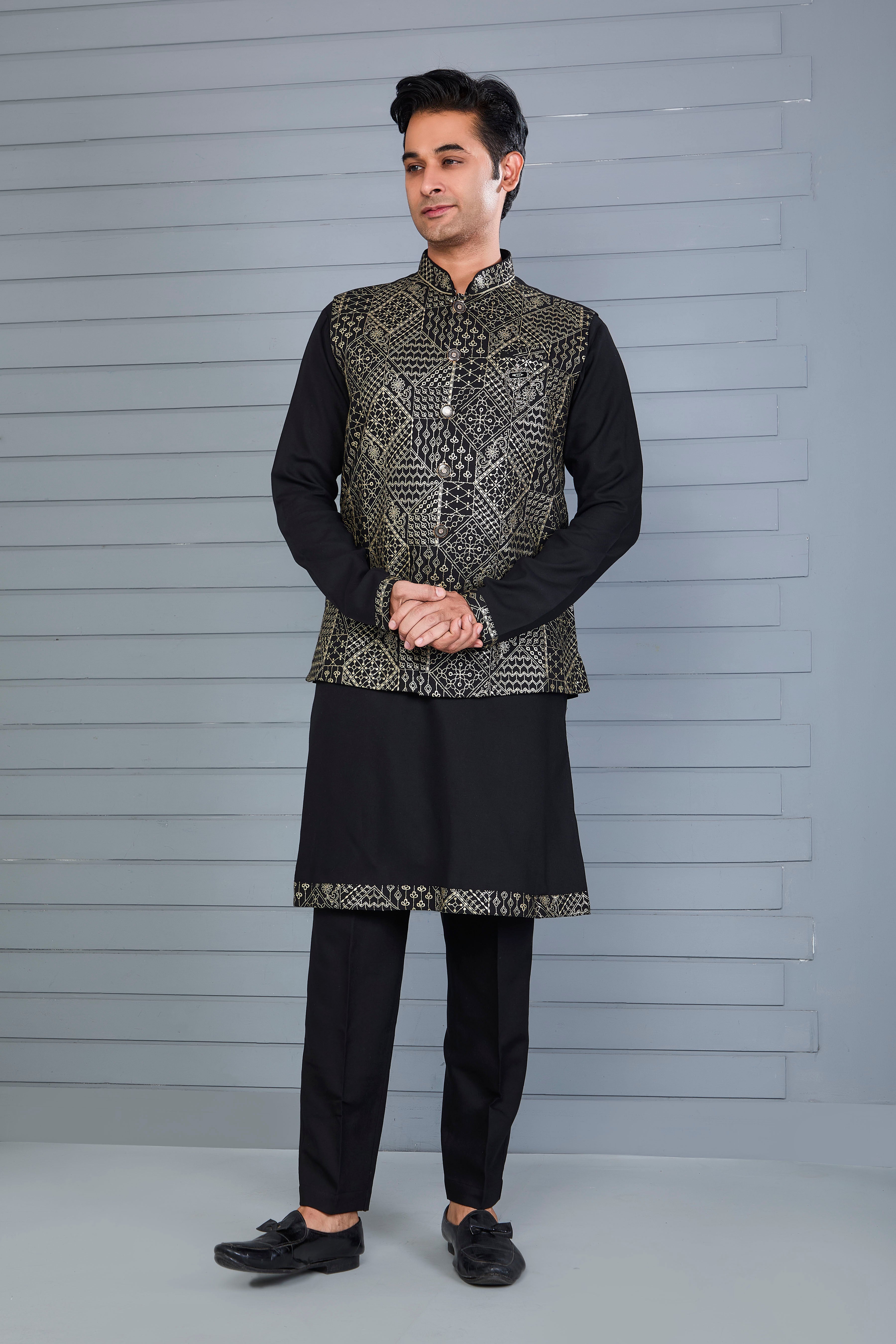 Black Kurta set for men