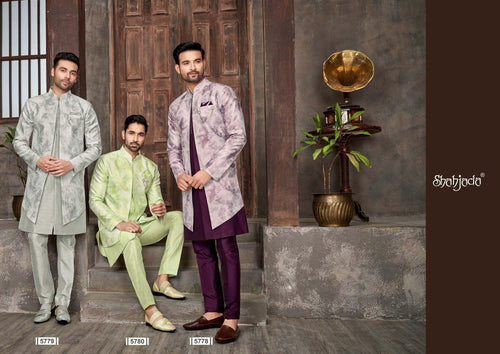 Art Silk Indo Western with Pants for Men