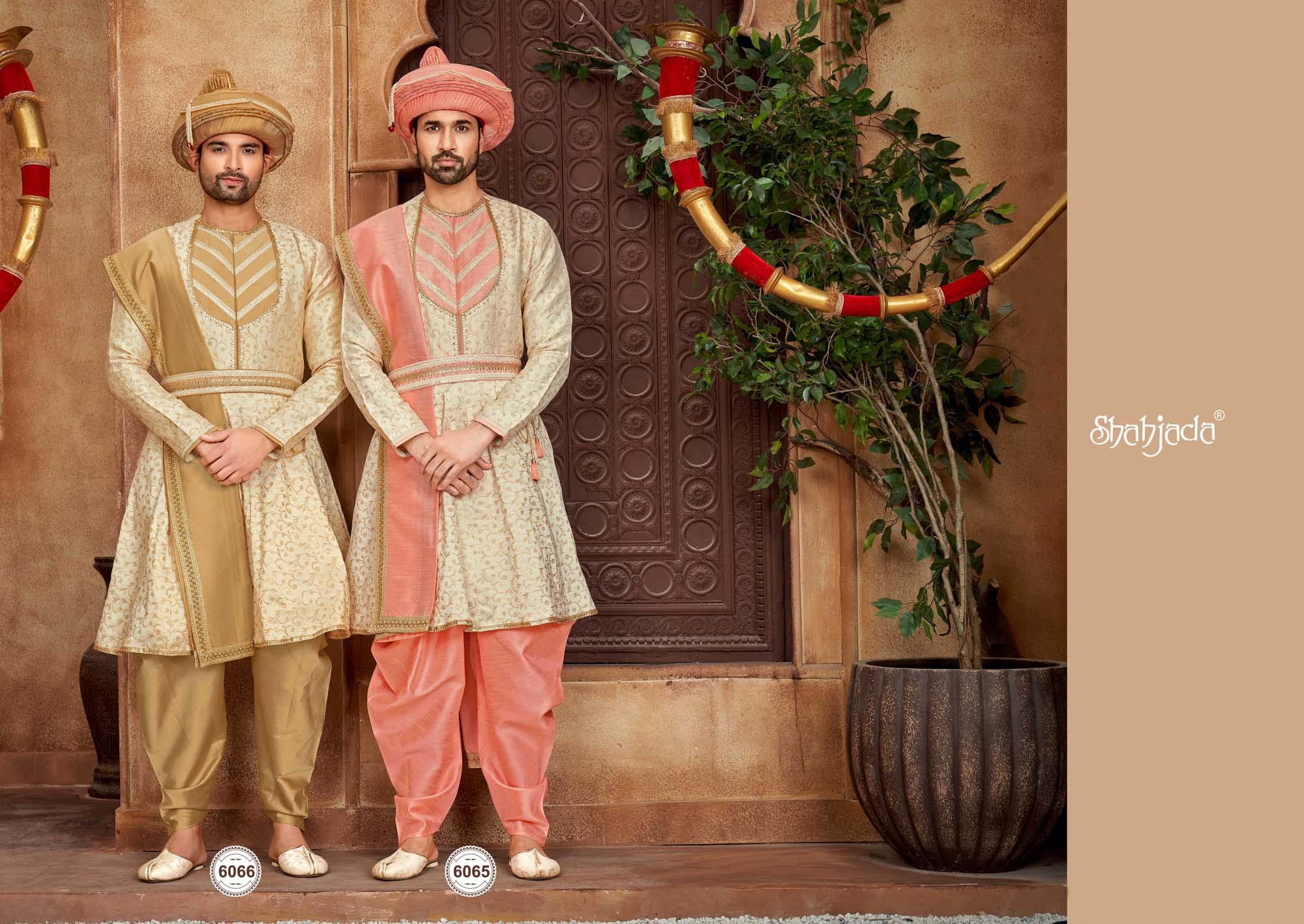 Pink Peshwai Dress for Groom | Silk Wedding Wear