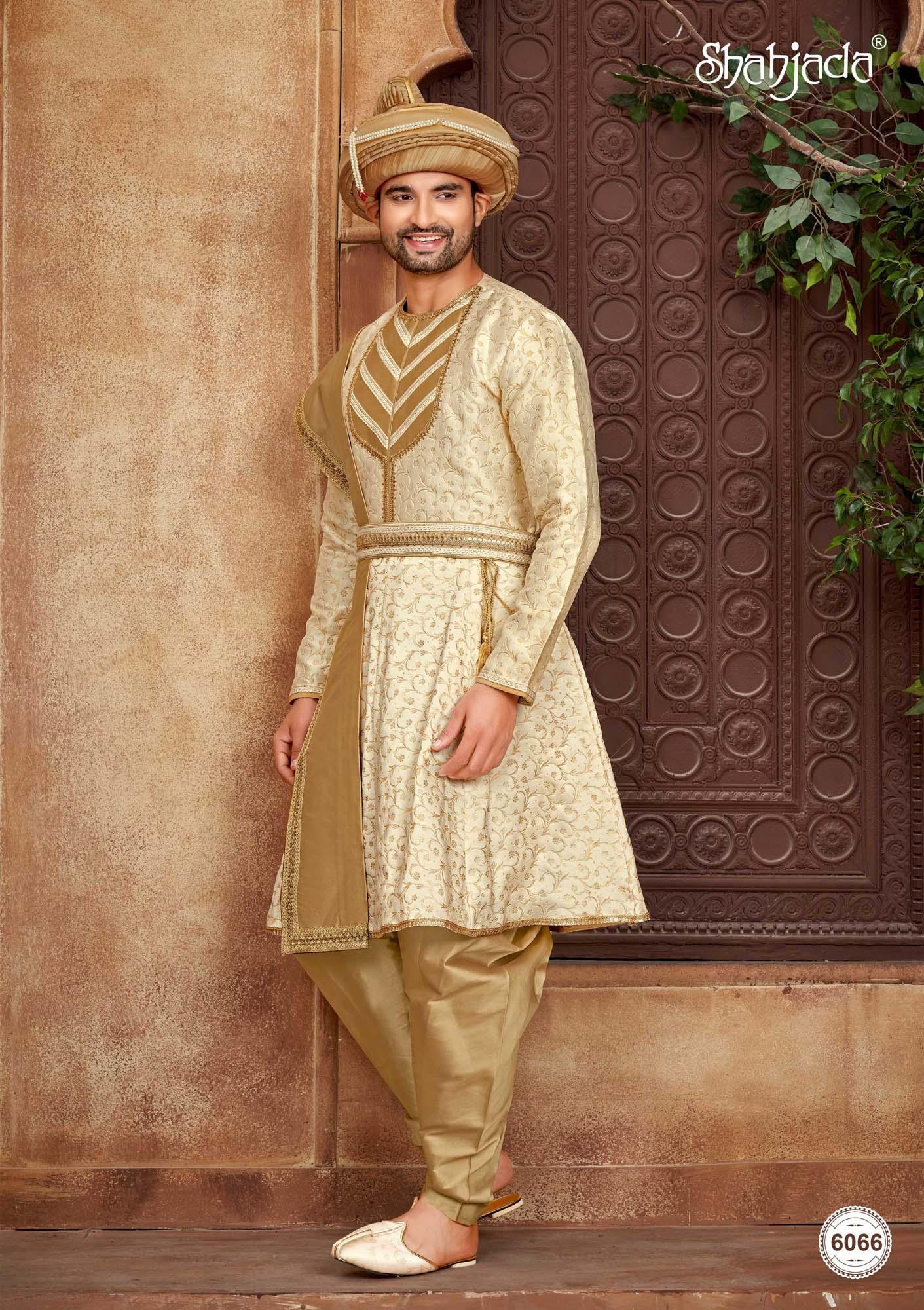 Brown Silk Peshwai | Traditional Groom Attire