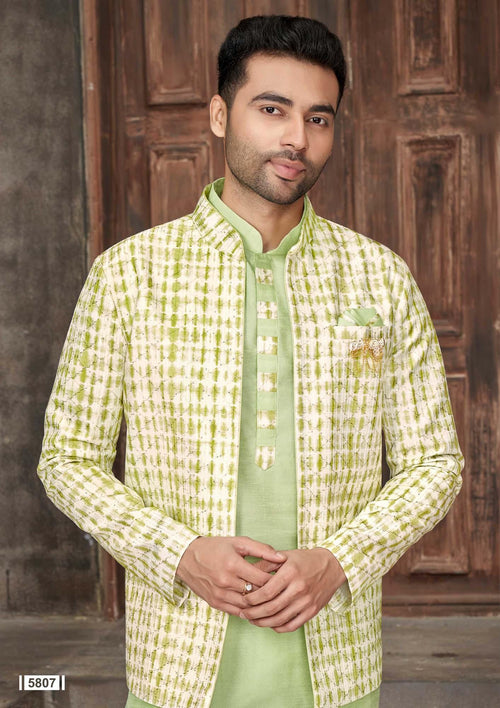 Art Silk Jodhpuri Set with Kurta and Pant for Men