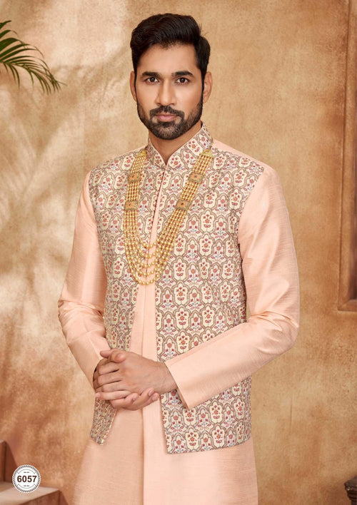Art Silk Indo Western with Pants for Men