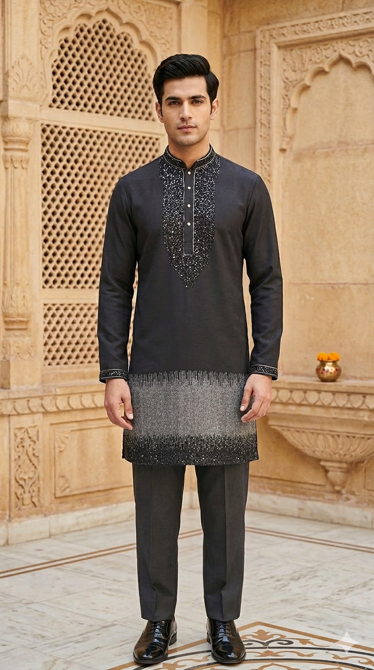 Short Kurta with Korean Pant 7362