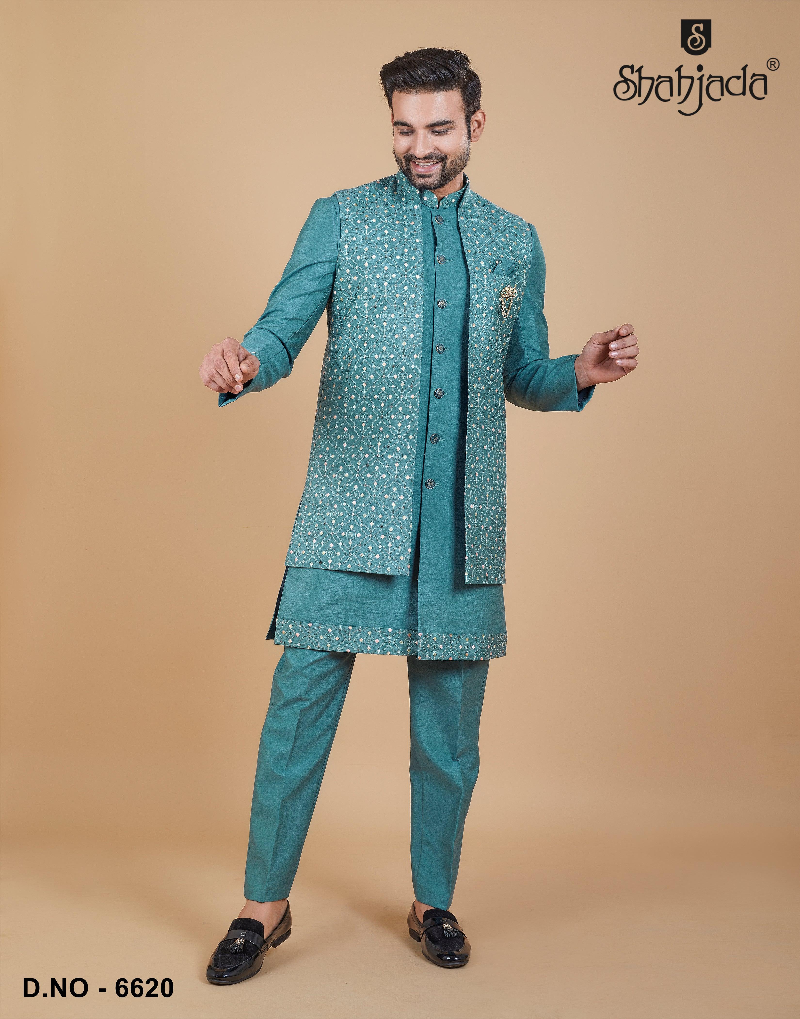 Indo Western with Long Jacket 6620
