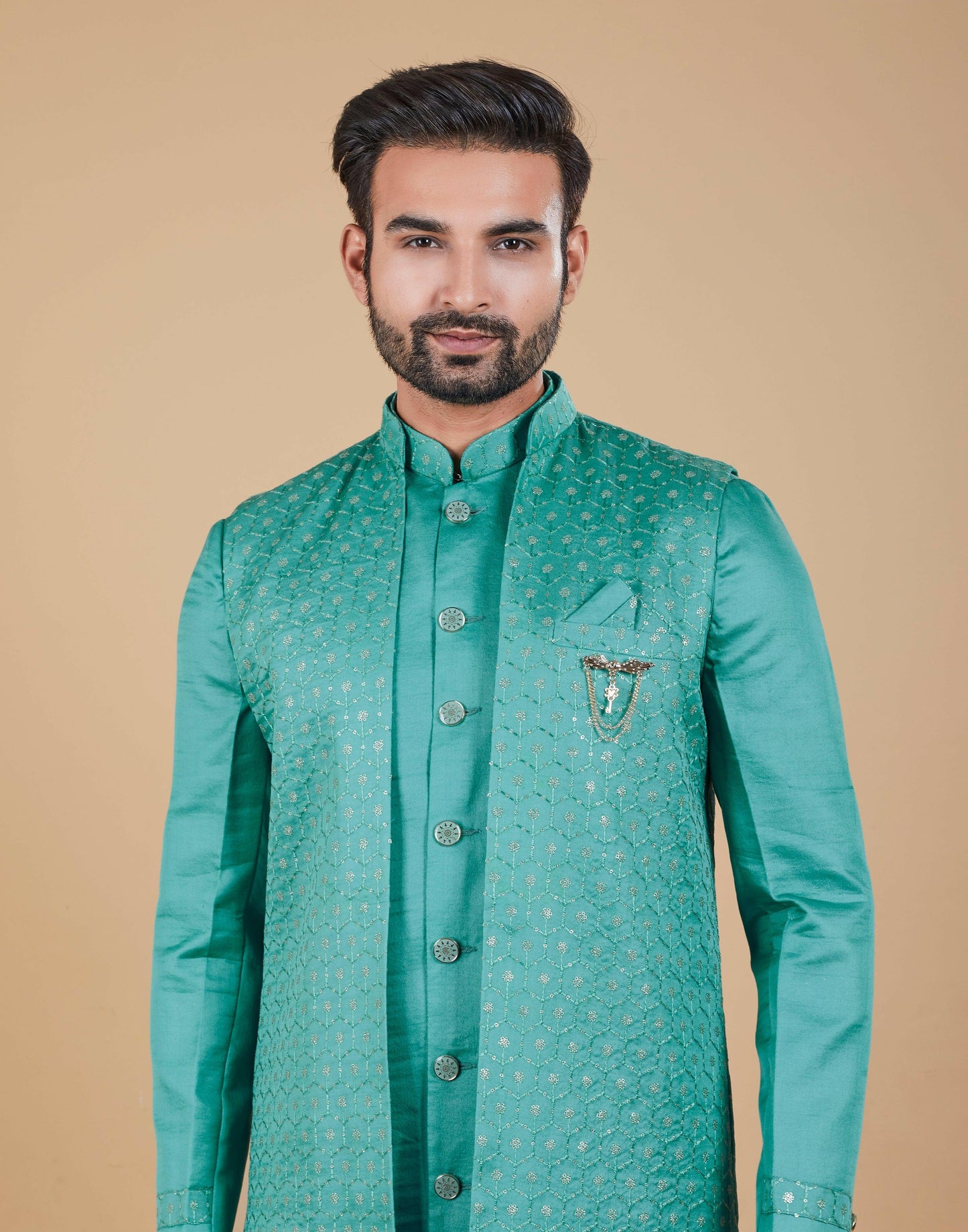 Indo Western with Long Jacket 6626