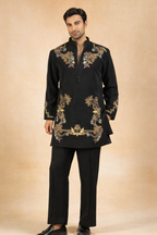 Kapil Sharma inspired embroidered black kurta