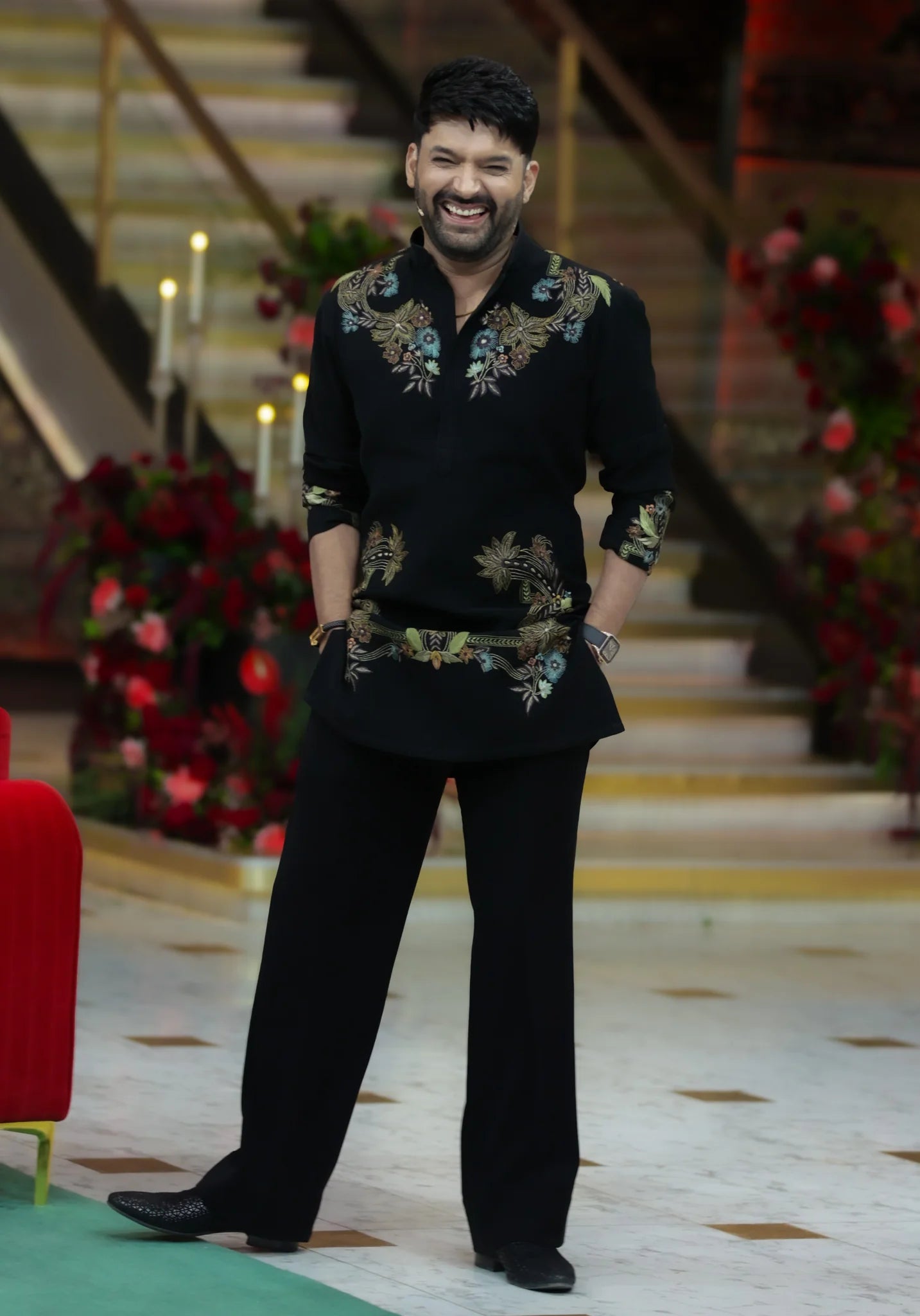 kapil sharma black kurta pajama